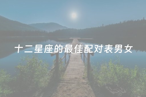 十二星座的最佳配对表男女（十二星座最配对星座）