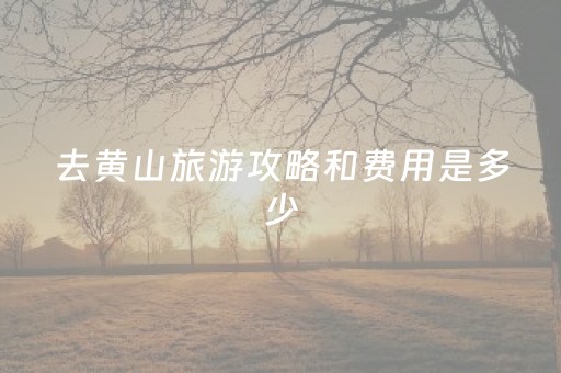 去黄山旅游攻略和费用是多少（去黄山旅游要门票吗）