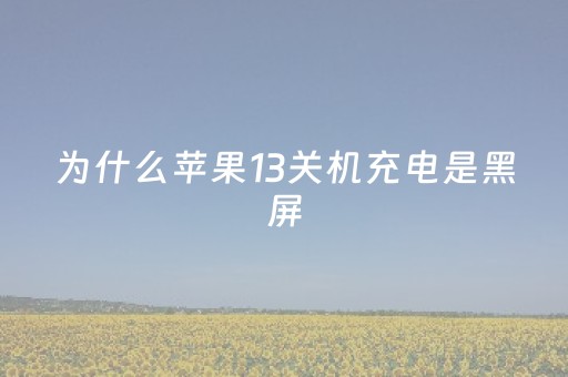 为什么苹果13关机充电是黑屏（苹果13关机充电显示什么是在充电）