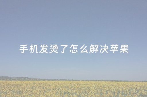 手机发烫了怎么解决苹果（手机发烫了怎么解决苹果14pro）