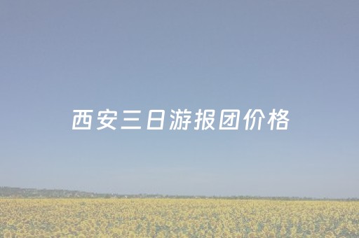 西安三日游报团价格（西安三日游多少钱报团）
