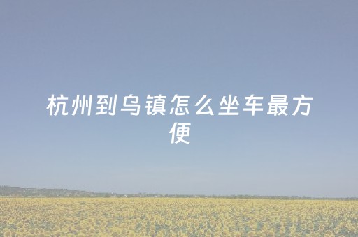 杭州到乌镇怎么坐车最方便（杭州到乌镇怎么坐车最方便高铁路线）