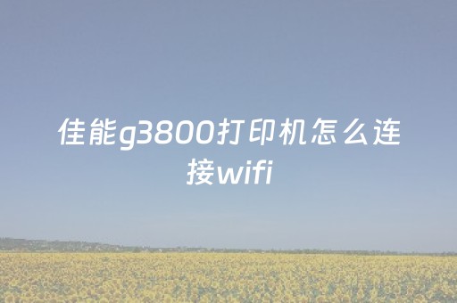 佳能g3800打印机怎么连接wifi（佳能g3800打印机怎么连接wifi电脑）
