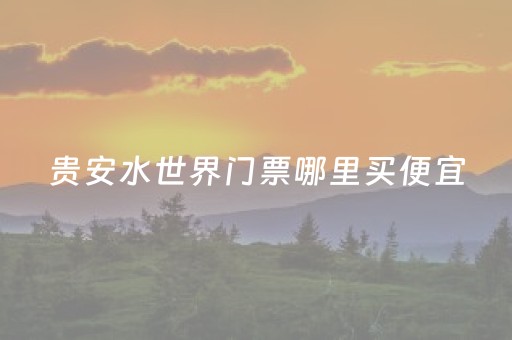贵安水世界门票哪里买便宜（贵安水世界门票哪里买便宜点）