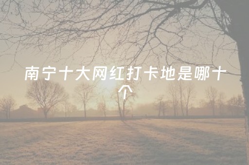 南宁十大网红打卡地是哪十个（南宁网红打卡地排行榜）