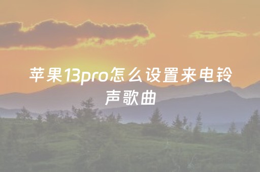 苹果13pro怎么设置来电铃声歌曲（苹果13promax怎么设置来电音乐）