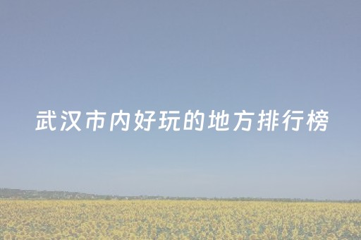 武汉市内好玩的地方排行榜（武汉最好玩的地方排名榜）