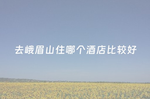 去峨眉山住哪个酒店比较好（峨眉山风景区酒店住哪里最好）