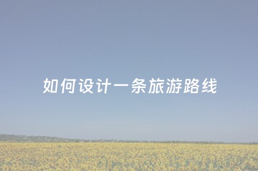 如何设计一条旅游路线（如何设计一个旅游的路线）