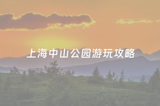 上海中山公园游玩攻略（上海中山公园游玩时间）