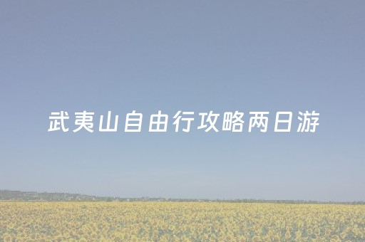 武夷山自由行攻略两日游（武夷山两天自由行攻略）