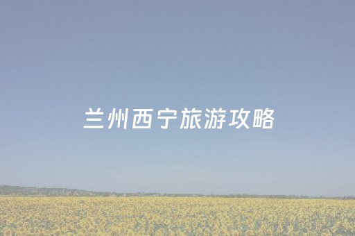 兰州西宁旅游攻略（兰州西宁旅游攻略路线）