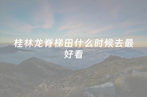 桂林龙脊梯田什么时候去最好看（桂林的龙脊梯田这个季节可以去看吗）