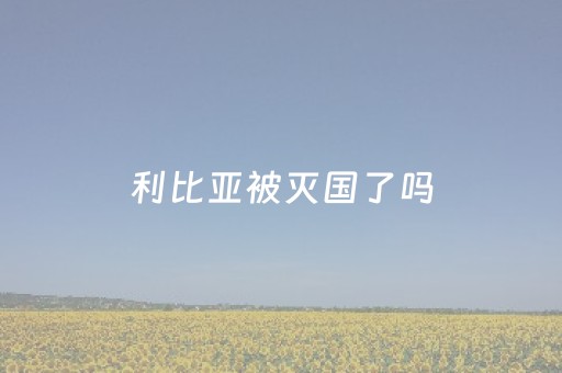 利比亚被灭国了吗（利比亚被灭国了吗最新消息）
