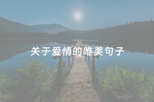 关于爱情的唯美句子（关于爱情的唯美古诗词）