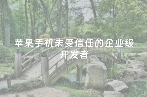 苹果手机未受信任的企业级开发者（苹果手机未受信任的企业级开发者怎么搞）