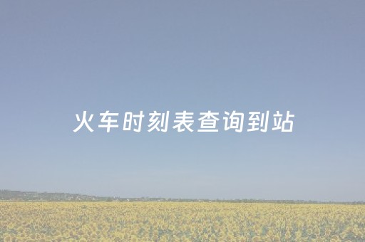 火车时刻表查询到站（火车时刻表查询到站时间D2376）