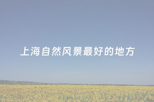 上海自然风景最好的地方（上海有什么自然风光）