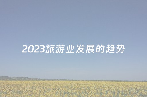 2023旅游业发展的趋势（2023旅游业发展的趋势图）