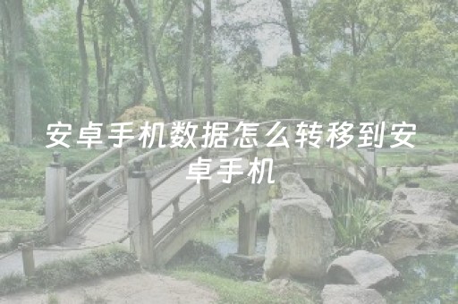 安卓手机数据怎么转移到安卓手机（安卓手机如何数据转移到安卓）