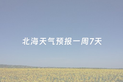 北海天气预报一周7天（北海天气预报一周7天详情图）