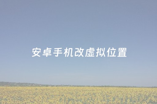 安卓手机改虚拟位置（安卓手机改虚拟位置
）