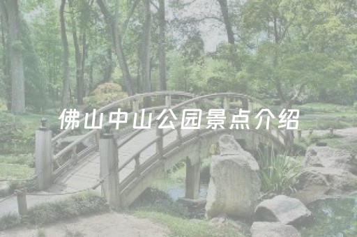 佛山中山公园景点介绍（佛山中山公园景点介绍作文）