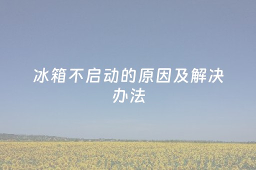 冰箱不启动的原因及解决办法（冰箱不启动了一般都是哪里坏了）