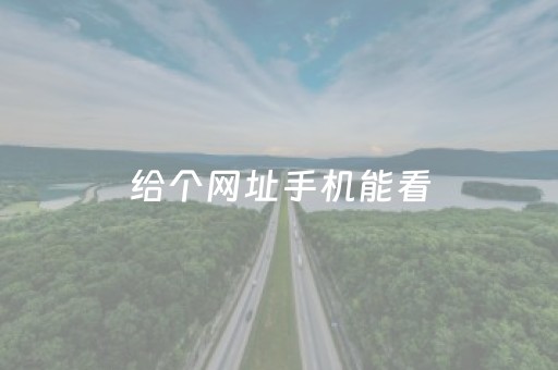 给个网址手机能看（给个网址手机能看到吗）