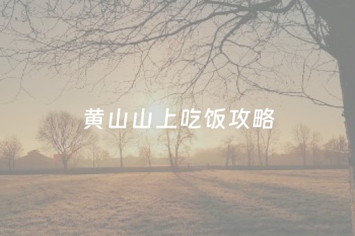 黄山山上吃饭攻略（黄山山上吃饭贵吗）
