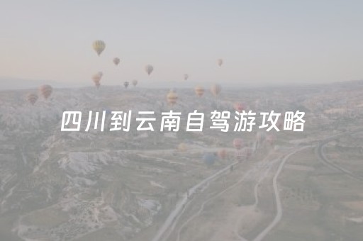 四川到云南自驾游攻略（四川到云南自驾游攻略路线图）