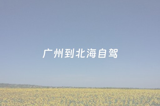 广州到北海自驾（广州到北海自驾多长时间）
