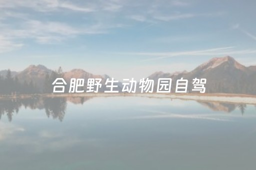 合肥野生动物园自驾（合肥野生动物园自驾攻略）