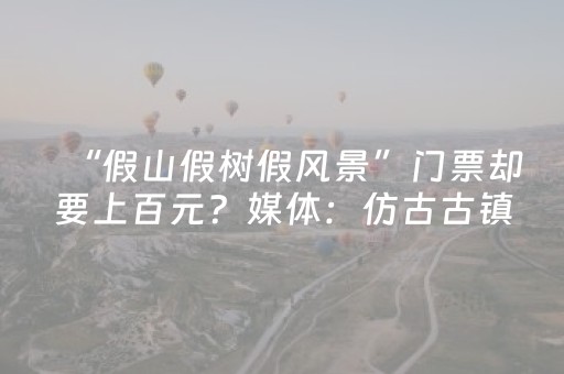 “假山假树假风景”门票却要上百元？媒体：仿古古镇岂能一眼假