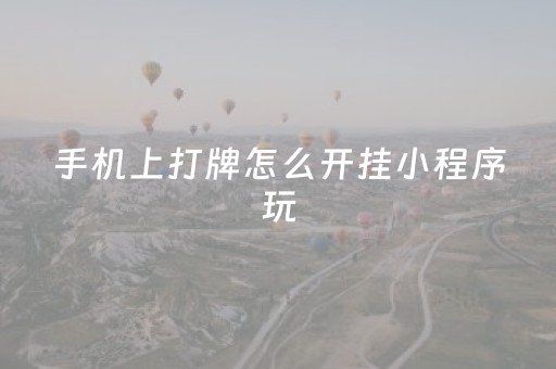 手机上打牌怎么开挂小程序玩（手机打牌怎么开挂跑得快）
