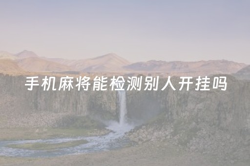 手机麻将能检测别人开挂吗（手机麻将能检测别人开挂吗安全吗）