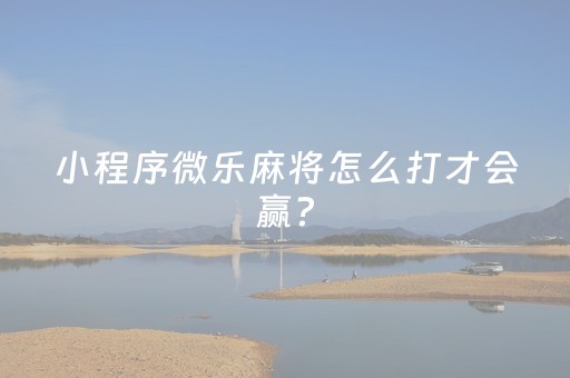小程序微乐麻将怎么打才会赢?（微信程序微乐麻将攻略）