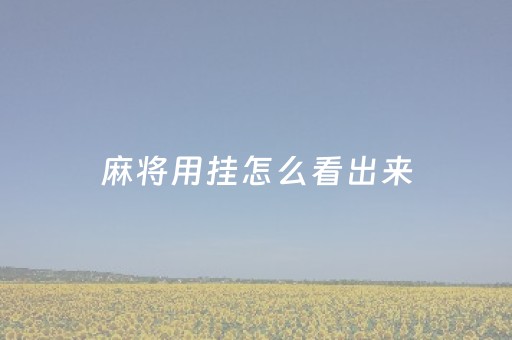 麻将用挂怎么看出来（麻将上的挂是真的吗）