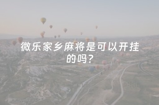 微乐家乡麻将是可以开挂的吗?（微乐家乡麻将有什么开挂方法）