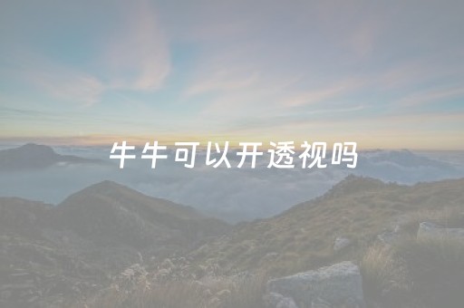 牛牛可以开透视吗（牛牛透视牌直接用）