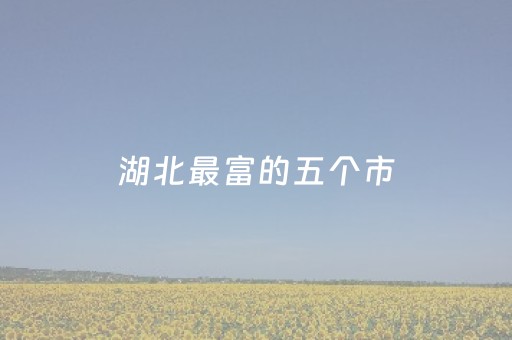 湖北最富的五个市（湖北最富裕城市）