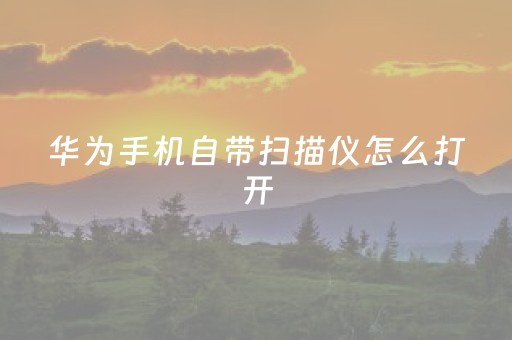 华为手机自带扫描仪怎么打开（华为手机自带扫描仪怎么打开nove3）