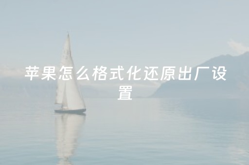 苹果怎么格式化还原出厂设置（苹果手机怎么格式化还原）