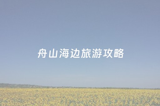 舟山海边旅游攻略（舟山海边旅游攻略一日游）