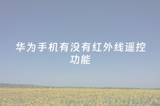 华为手机有没有红外线遥控功能（华为手机有没有红外线遥控功能连接空调不知道?）