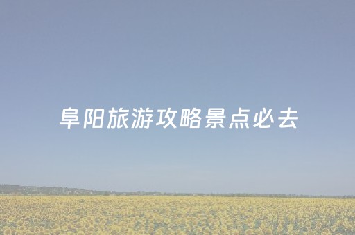 阜阳旅游攻略景点必去（阜阳旅游攻略景点必去 榜单）