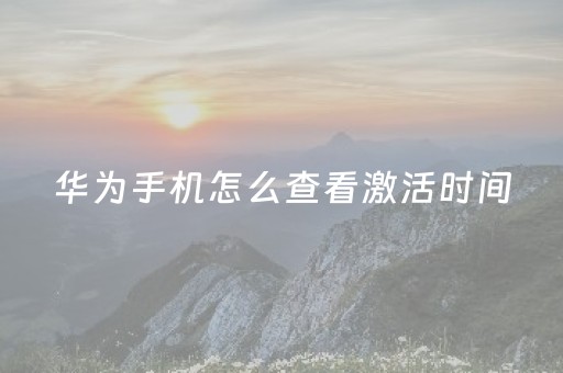 华为手机怎么查看激活时间（华为手机怎么查看激活时间
）
