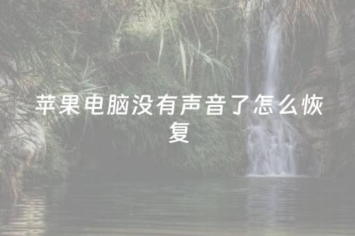 苹果电脑没有声音了怎么恢复（苹果电脑没有声音了怎么弄）