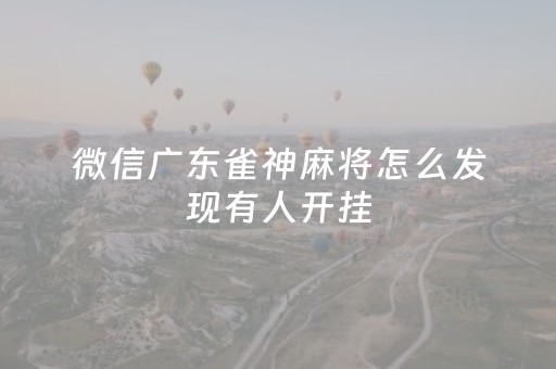 微信广东雀神麻将怎么发现有人开挂（微信雀神广东麻将可以开挂不）