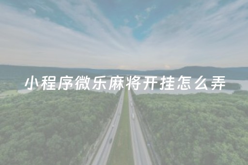 小程序微乐麻将开挂怎么弄（微信微乐小程序麻将真的能开挂么其实另有马脚）